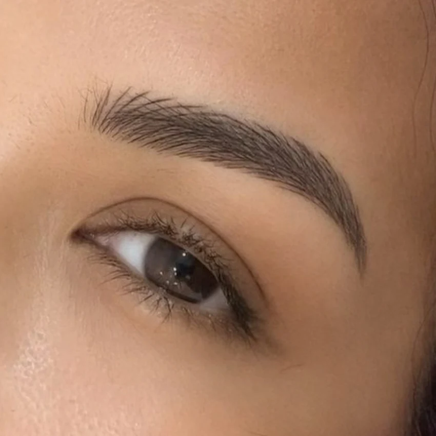 High-giene MicroFeathering brow detail, used as the video placeholder